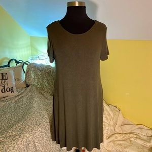 Size XXL Army Green/Grey Swing Dress by love, fire